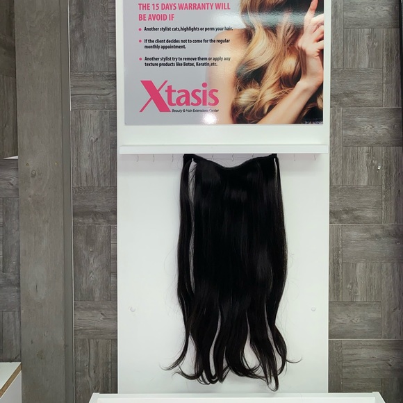 Black #1b Clip In Hair Extensions 7 pieces - Picture 2 of 3